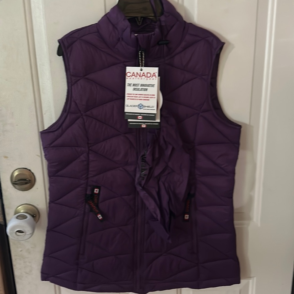CANADA WEATHER GEAR QUILTED PACKABLE VEST: PURPLE: NEW WITH TAGS: SIZE S